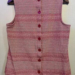 Sleeveless Patterned Top - Red